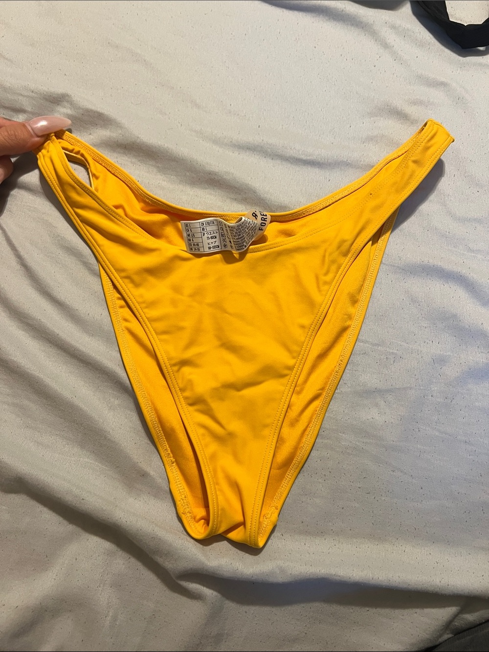 Forever 21 Bright Yellow High-Cut Bikini Bottom